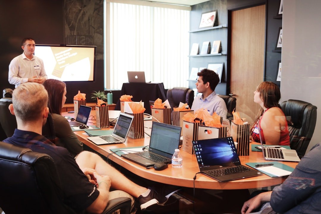 Marketing agency team meeting to discuss strategy
